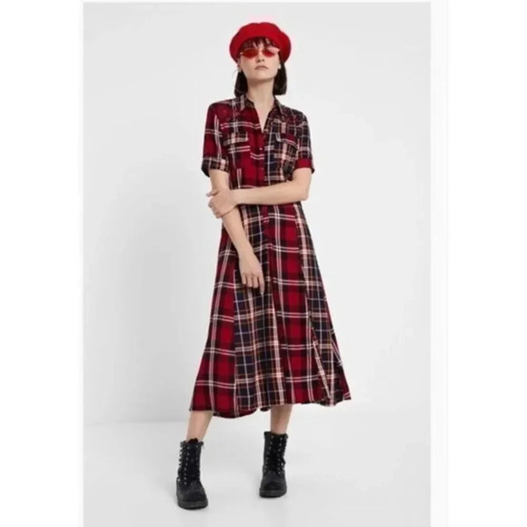 Desigual.ROSADA.checked. Dress - Picture 1 of 11